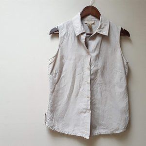 vintage oat linen / cotton blouse